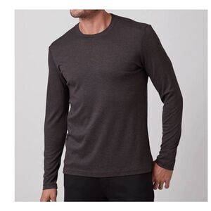 Raffi - The Josh Espresso Brown Long Sleeve Cotton Tee - 100% Aqua cotton - XL
